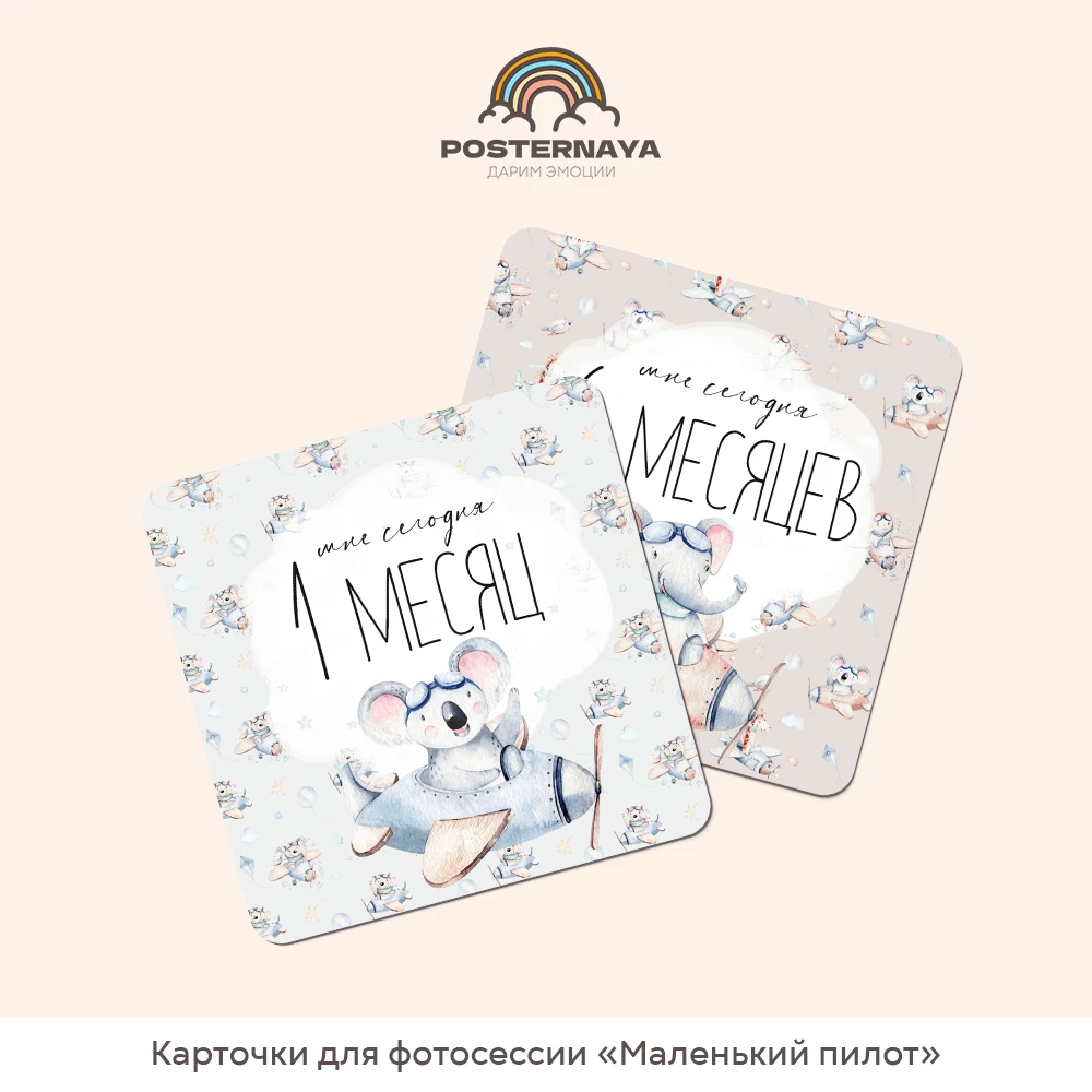 Карточки для фотосессии «Маленький пилот»