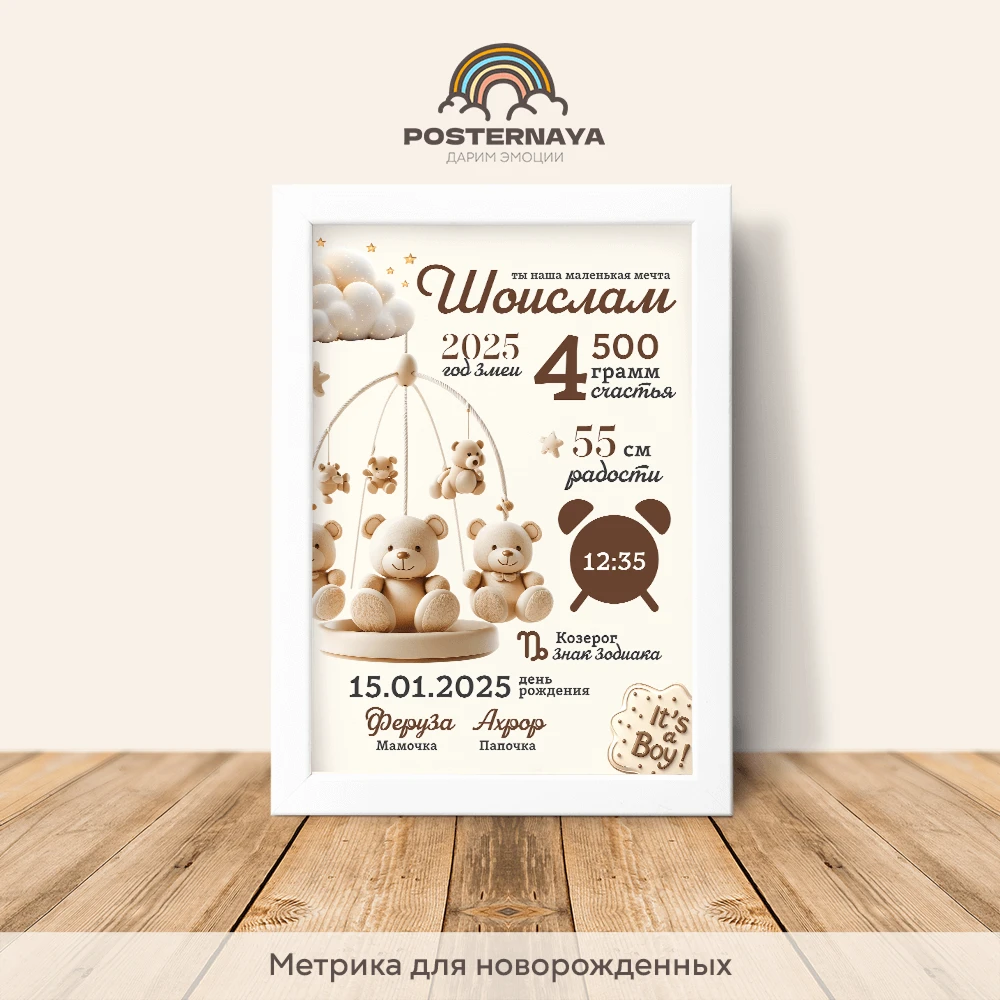 Метрика для новорожденных «Welcome baby»