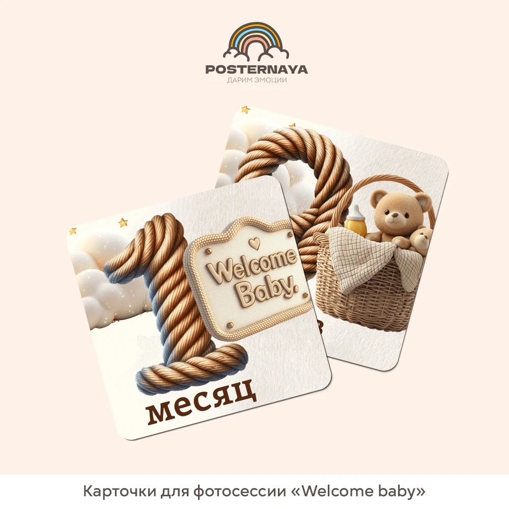 Карточки для фотосессии «Welcome baby»