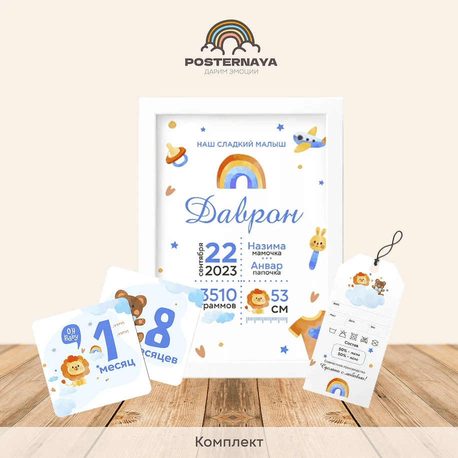 Комплект для мальчика «Львенок и медвежонок»