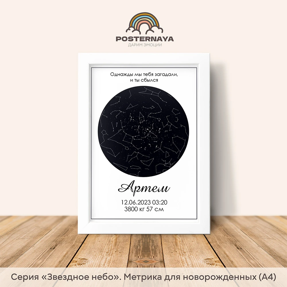 Метрика для новорожденного «Звездное небо»