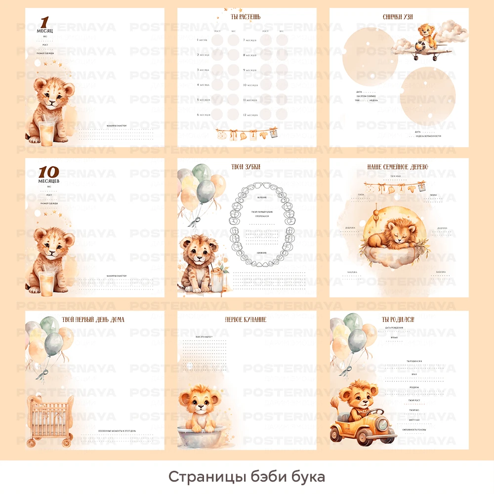 Baby book для мальчика «Львенок» (именной) 