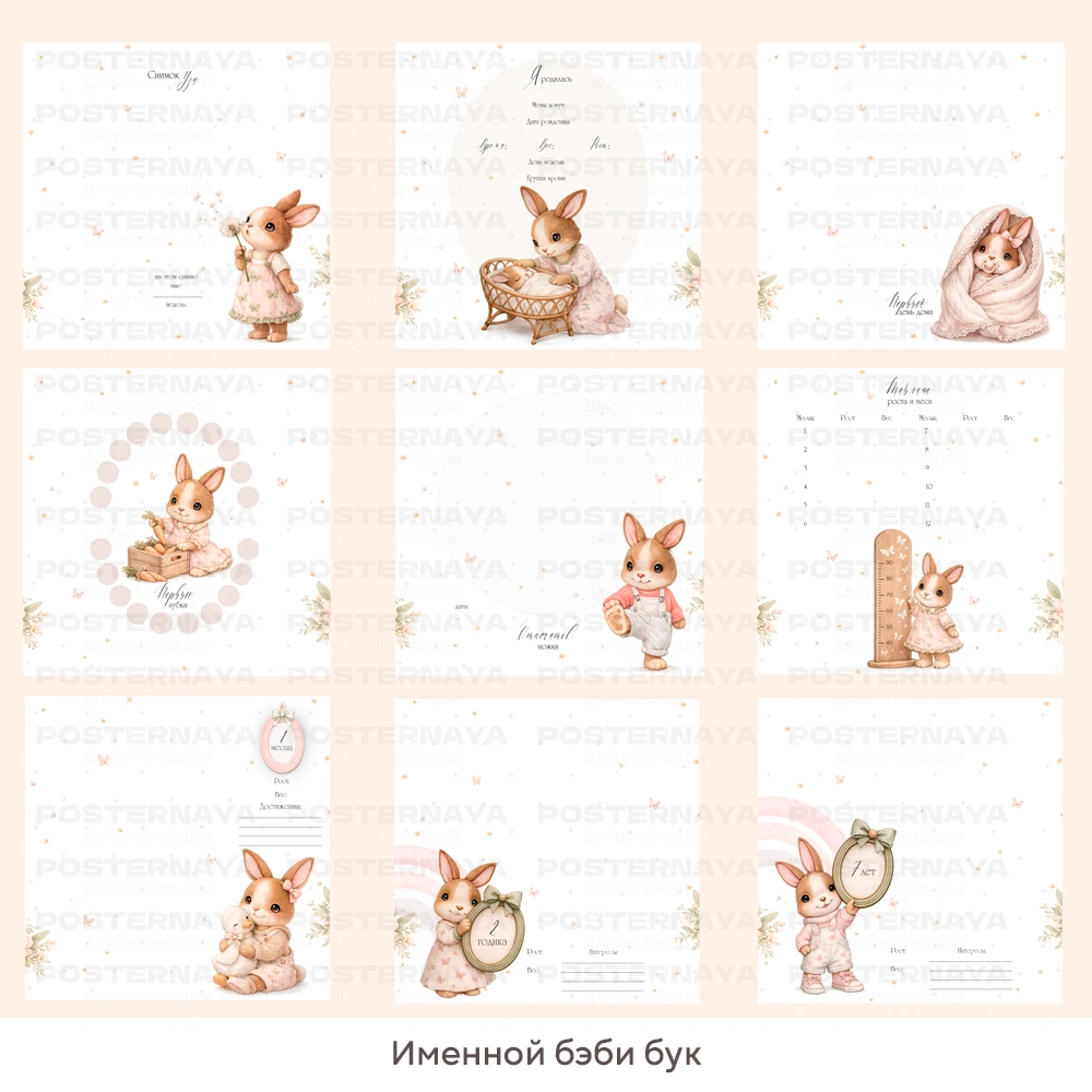 Baby book до 7 лет «Пушистые истории» (именной) 