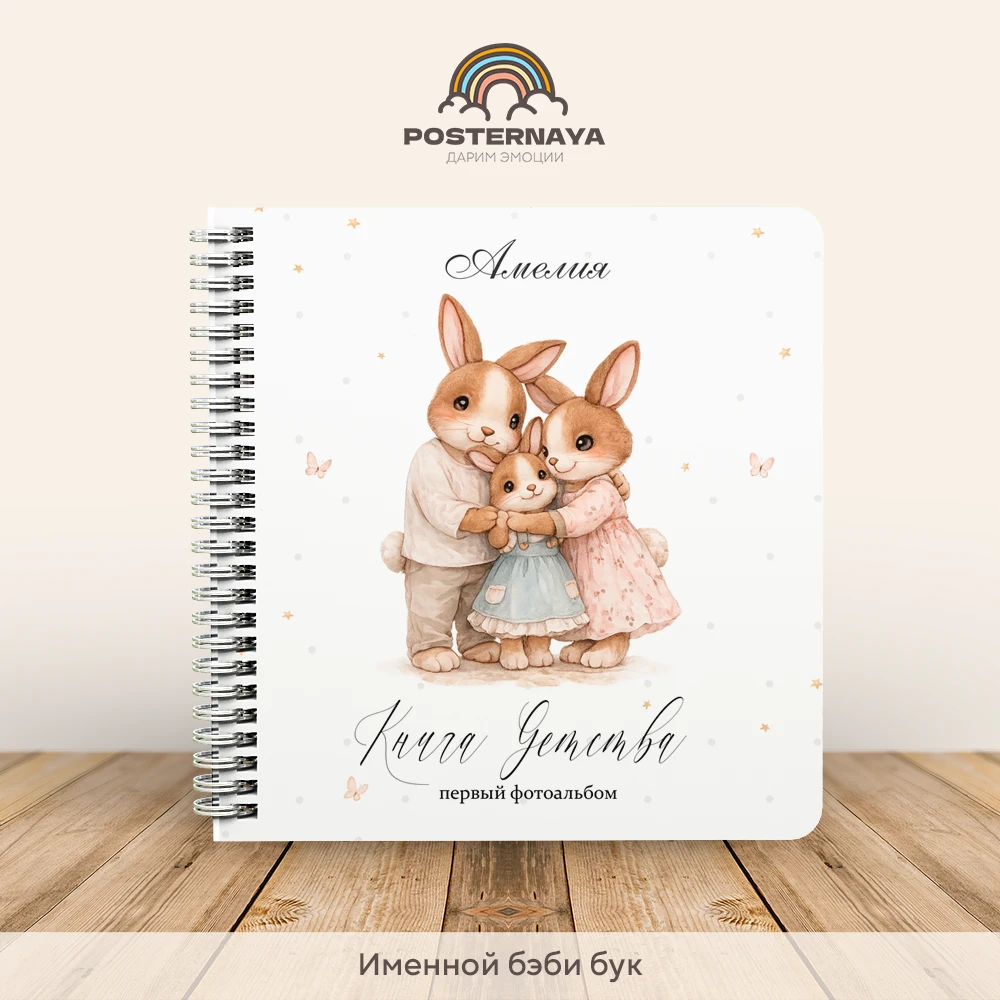 Baby book для девочки «Пушистые истории» (именной)