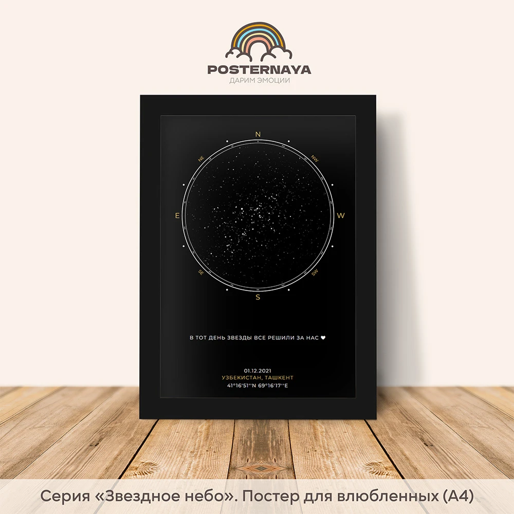 Карта звездного неба «Черное золото»