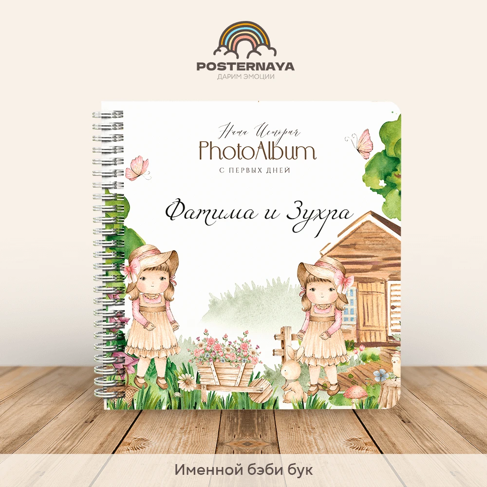 Baby book для близнецов и двойни "Детство" до 7 лет (именной) 